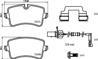 Jeu de 4 plaquettes de frein BREMBO P 85 150