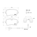 Jeu de 4 plaquettes de frein BREMBO P 85 157