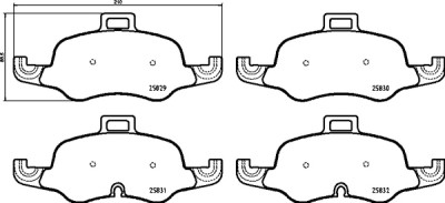 Jeu de 4 plaquettes de frein BREMBO P 85 160