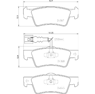 Jeu de 4 plaquettes de frein BREMBO P 85 163