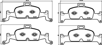 Jeu de 4 plaquettes de frein BREMBO P 85 164