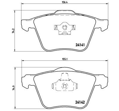 Jeu de 4 plaquettes de frein BREMBO P 86 018