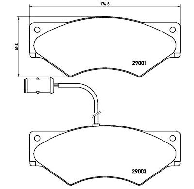 Jeu de 4 plaquettes de frein BREMBO P A6 007