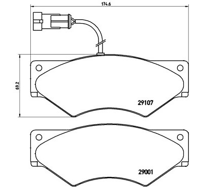 Jeu de 4 plaquettes de frein BREMBO P A6 018