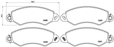 Jeu de 4 plaquettes de frein BREMBO P B1 002