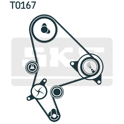 Kit pompe à eau + courroie de distribution SKF VKMC 03246