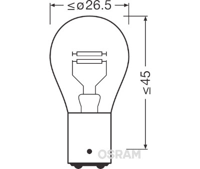 Lampe à incandescence, feu arrière/stop OSRAM 7225
