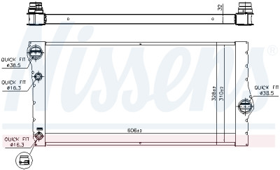Radiateur, refroidissement du moteur NISSENS 60769