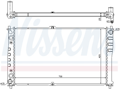 Radiateur, refroidissement du moteur NISSENS 66618