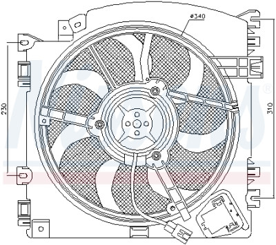 Ventilateur, refroidissement du moteur NISSENS 85598