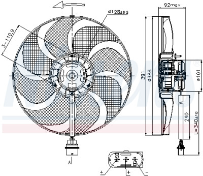 Ventilateur, refroidissement du moteur NISSENS 85690