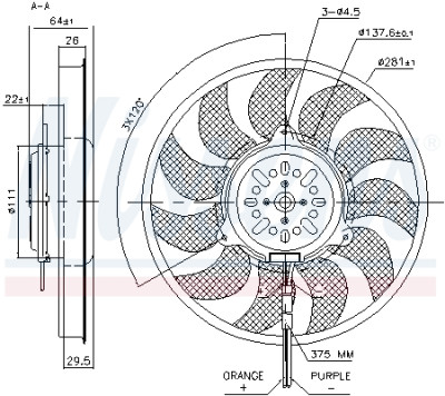 Ventilateur, refroidissement du moteur NISSENS 85731