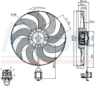 Ventilateur, refroidissement du moteur NISSENS 85748