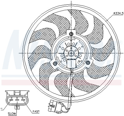 Ventilateur, refroidissement du moteur NISSENS 85755