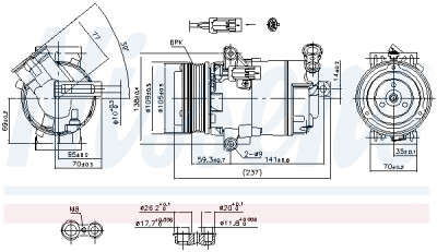 Compresseur, climatisation NISSENS 89-0006
