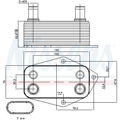 Radiateur d'huile, huile moteur NISSENS 9.0675