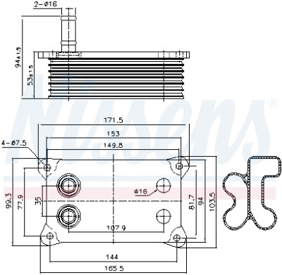 Radiateur d'huile, huile moteur NISSENS 9.0683