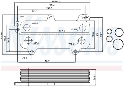 Radiateur d'huile, huile moteur NISSENS 90684