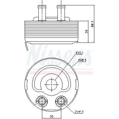 Radiateur d'huile, huile moteur NISSENS 90719