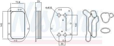 Radiateur d'huile, huile moteur NISSENS 90741