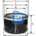 Filtre à huile UFI 23.257.00