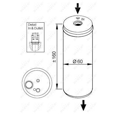 Filtre déshydratant, climatisation NRF 33114