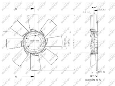 Núcleo ventilador, refr. motor