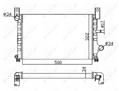 Radiateur, refroidissement du moteur NRF 506224
