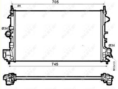 Radiateur, refroidissement du moteur NRF 53074