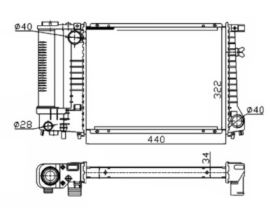 Radiateur, refroidissement du moteur NRF 53426A