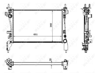 Radiateur, refroidissement du moteur NRF 53934