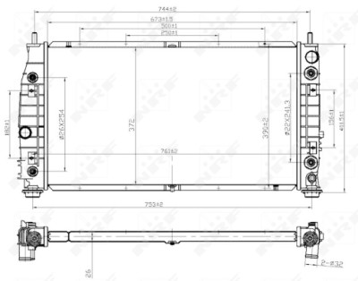 Radiateur, refroidissement du moteur NRF 53954