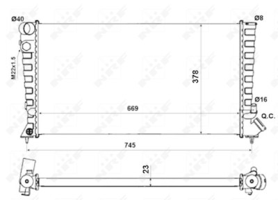 Radiateur, refroidissement du moteur NRF 58189A