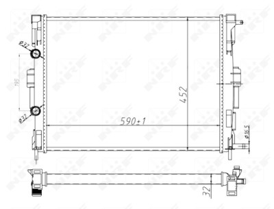 Radiateur, refroidissement du moteur NRF 58329A