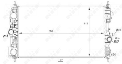 Radiateur, refroidissement du moteur NRF 59076