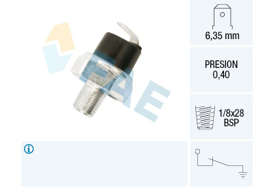 Interrupteur de contrôle de pression d'huile FAE 11730