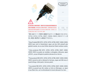 Interrupteur de feu stop FAE 24761