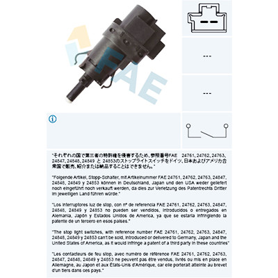 Interrupteur de feu stop FAE 24847