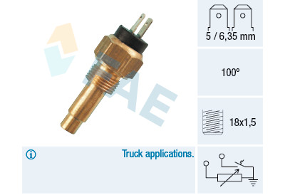 Capteur de température du liquide de refroidissement FAE 34190