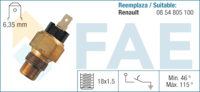 Interruptor de temperatura, testigo de líquido refrigerante