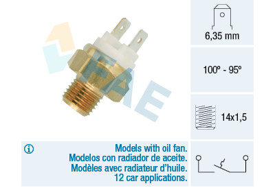 Interrupteur de température, ventilateur de radiateur