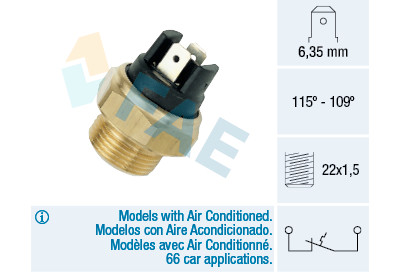 Interrupteur de température, ventilateur de radiateur