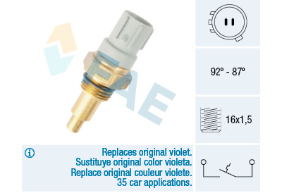 Interrupteur de température, ventilateur de radiateur