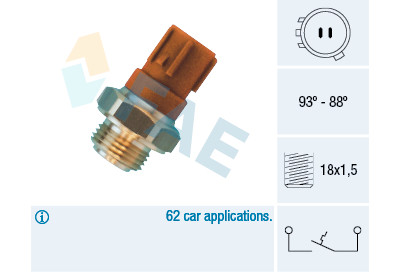 Interrupteur de température, ventilateur de radiateur FAE 36440