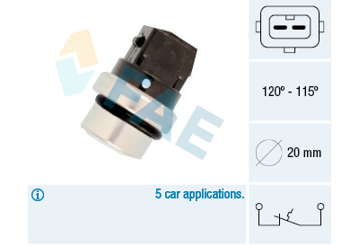 Interrupteur de température, ventilateur de radiateur FAE 367-00