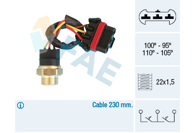 Interrupteur de température, ventilateur de radiateur FAE 38-300