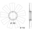 Roue du souffleur, refroidissementdu moteur