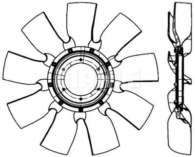 Roue du souffleur, refroidissementdu moteur