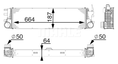 Refroidisseur d'air d'admission MAHLE ORIGINAL CI 180 000P