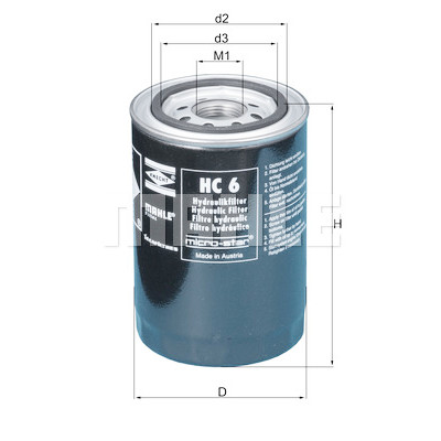 Filtre hydraulique, direction MAHLE ORIGINAL HC 6